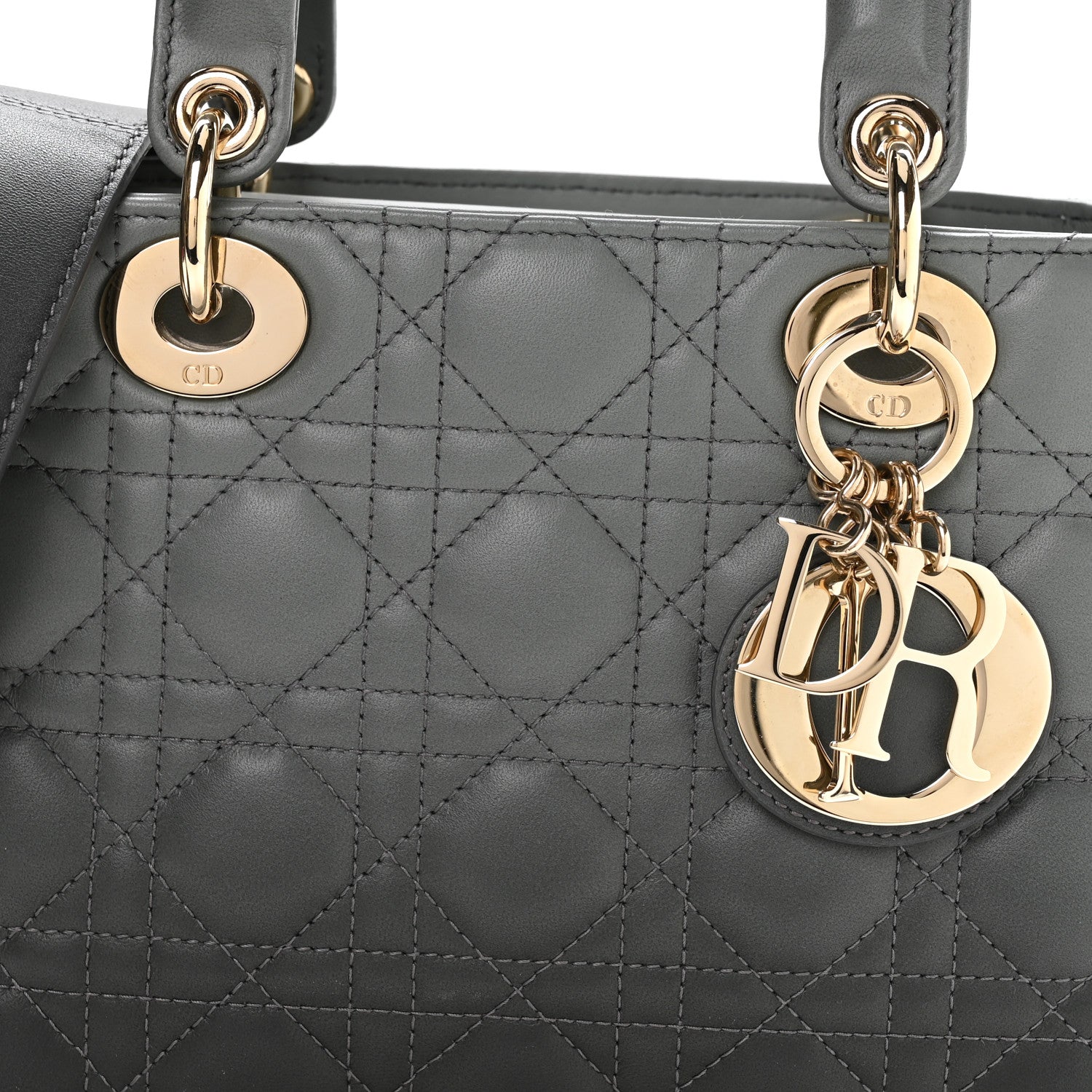 Christian Dior Lambskin Cannage Gradient Small My ABCDior Lady Dior Grey 8 of 10