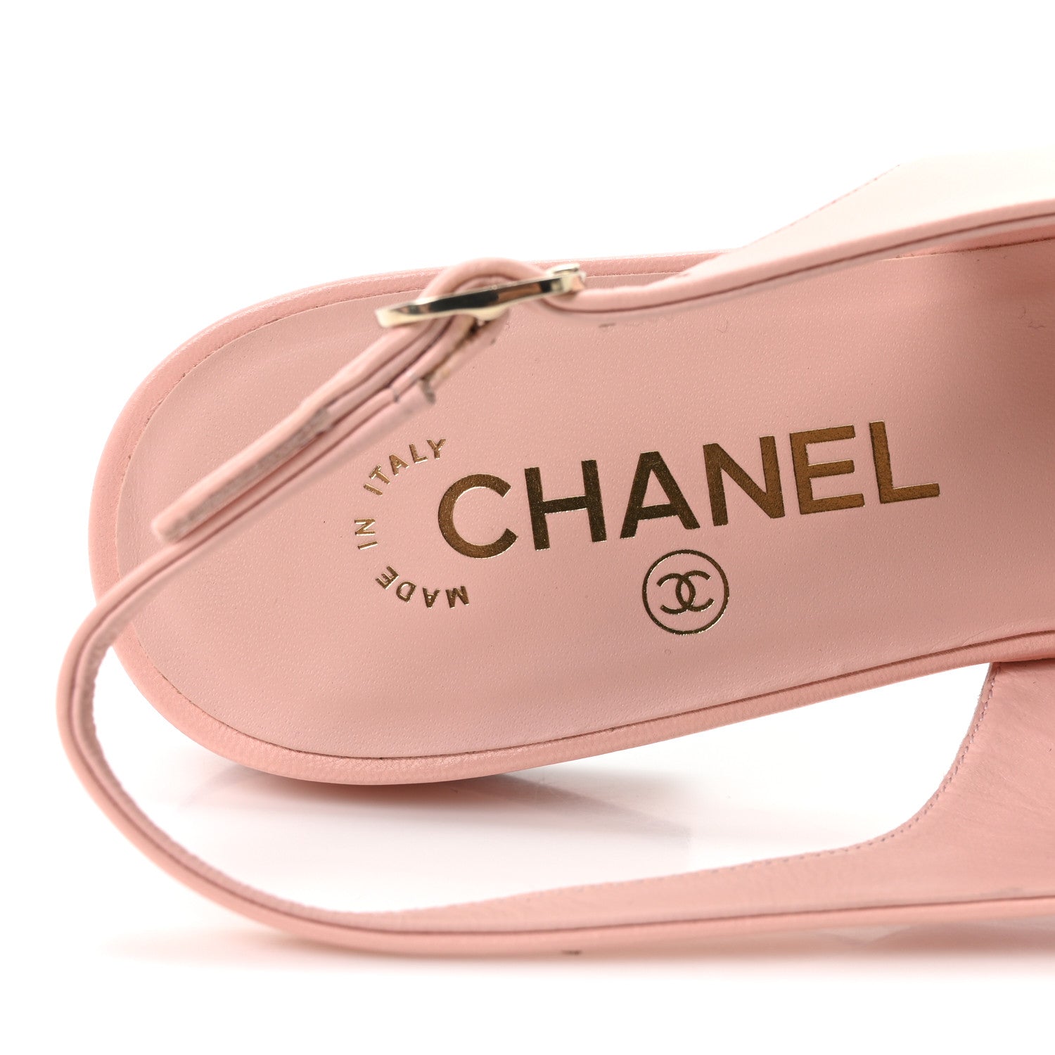 Chanel Goatskin Grosgrain Pointed Toe CC Slingback Flats 38 Pink Black 8 of 10