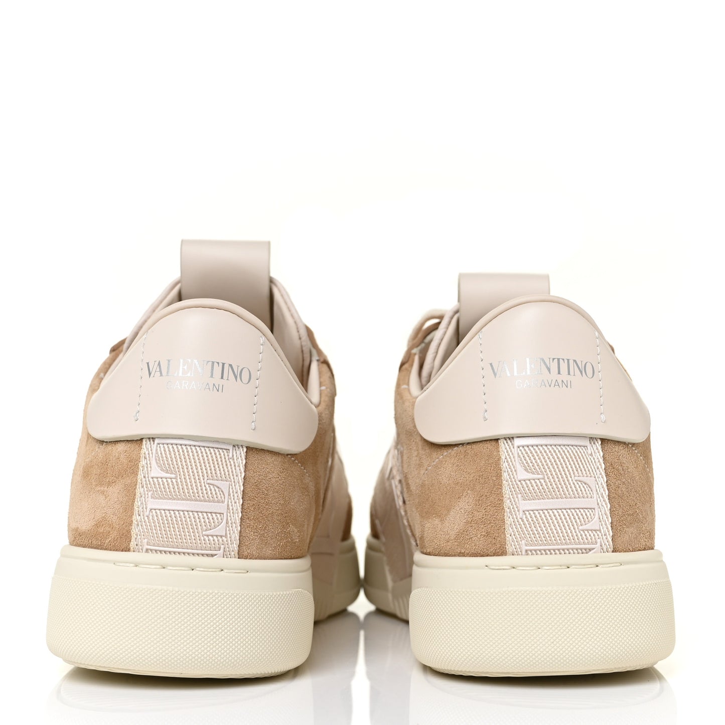 Suede Calfskin Mens VL7N Low Top Sneakers 41 Beige