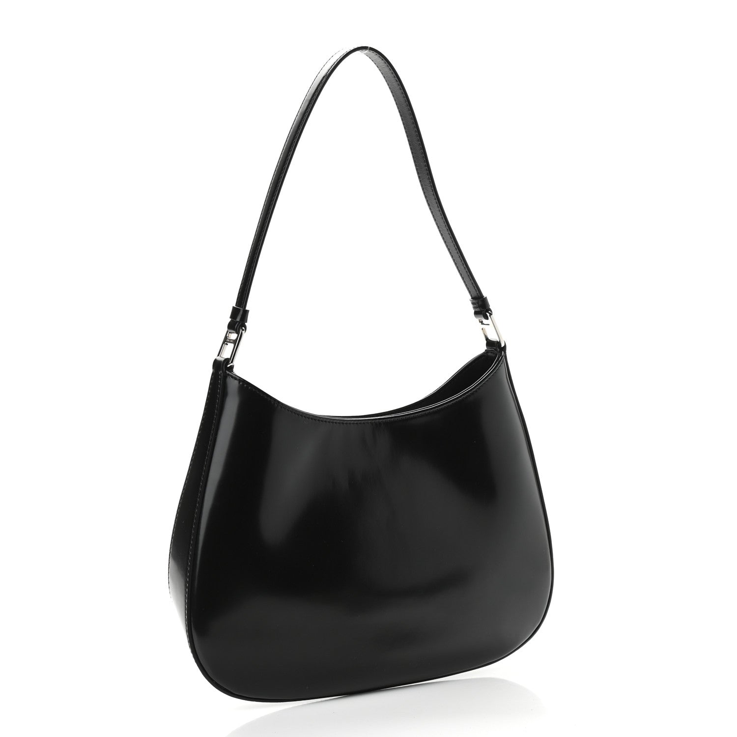 Prada Spazzolato Cleo Shoulder Bag Black 3 of 10