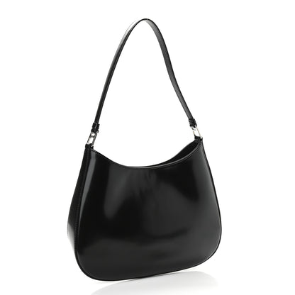 Prada Spazzolato Cleo Shoulder Bag Black 3 of 10