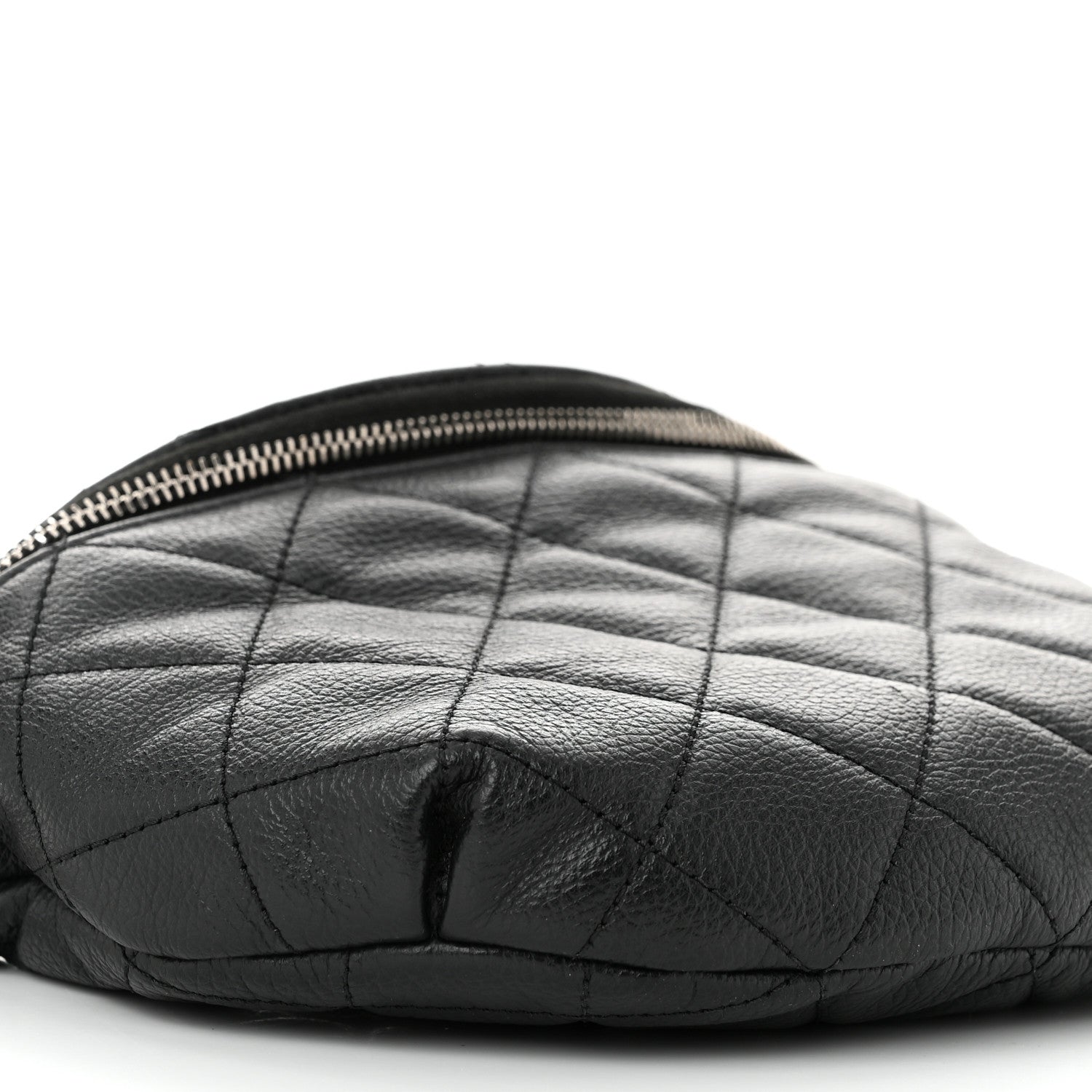 Chanel Grained Calfskin Quilted Waist Belt Bag Black 10 of 12