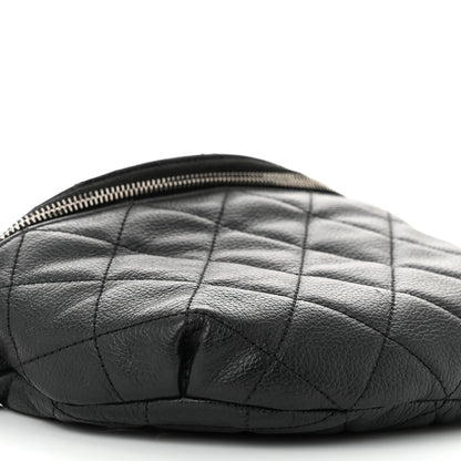 Chanel Grained Calfskin Quilted Waist Belt Bag Black 10 of 12