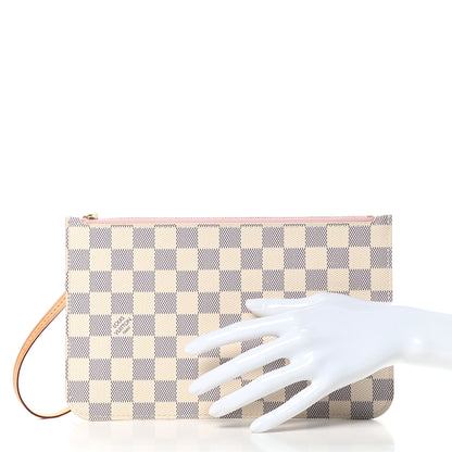 Louis Vuitton Damier Azur Neverfull MM GM Pochette Rose Ballerine 2 of 8