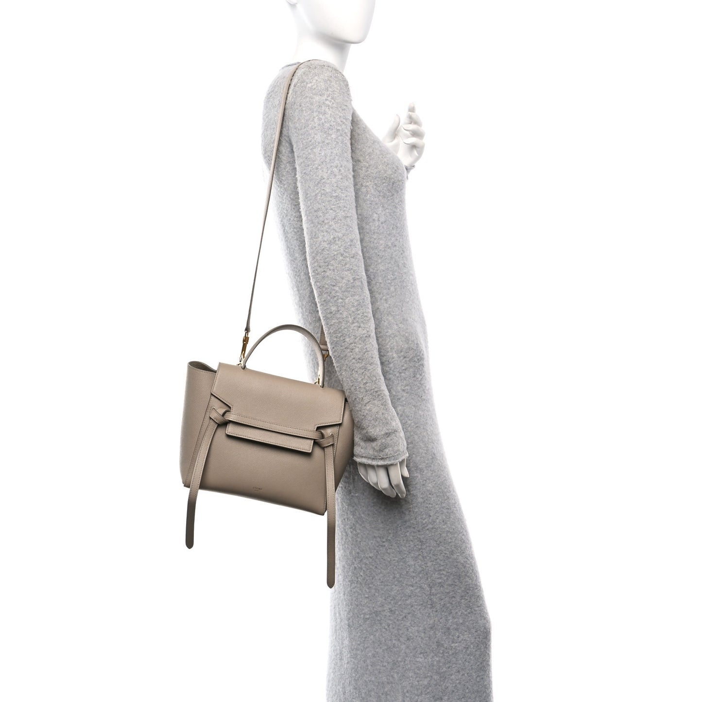 Grained Calfskin Micro Belt Bag Light Taupe