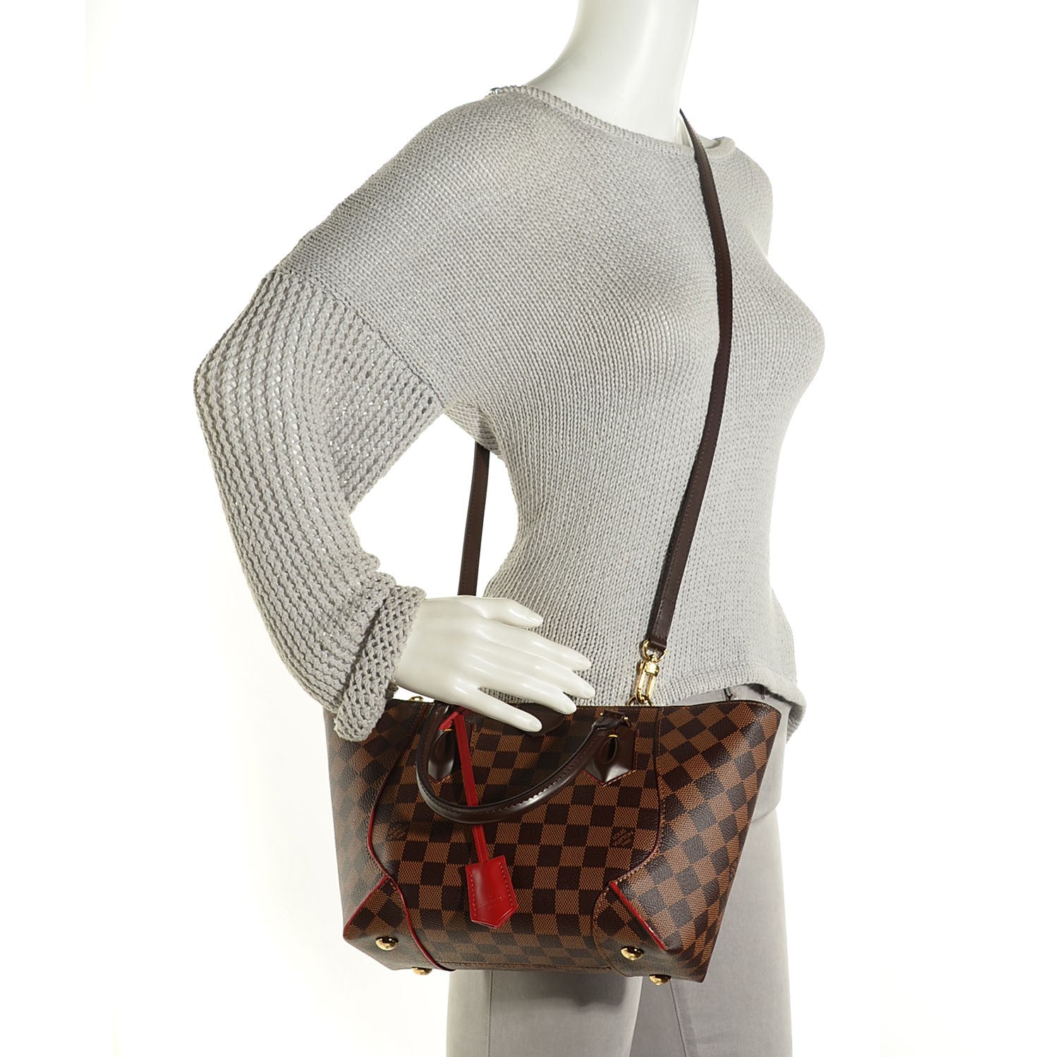 Louis Vuitton Damier Ebene Caissa Tote PM Cherry 2 of 7