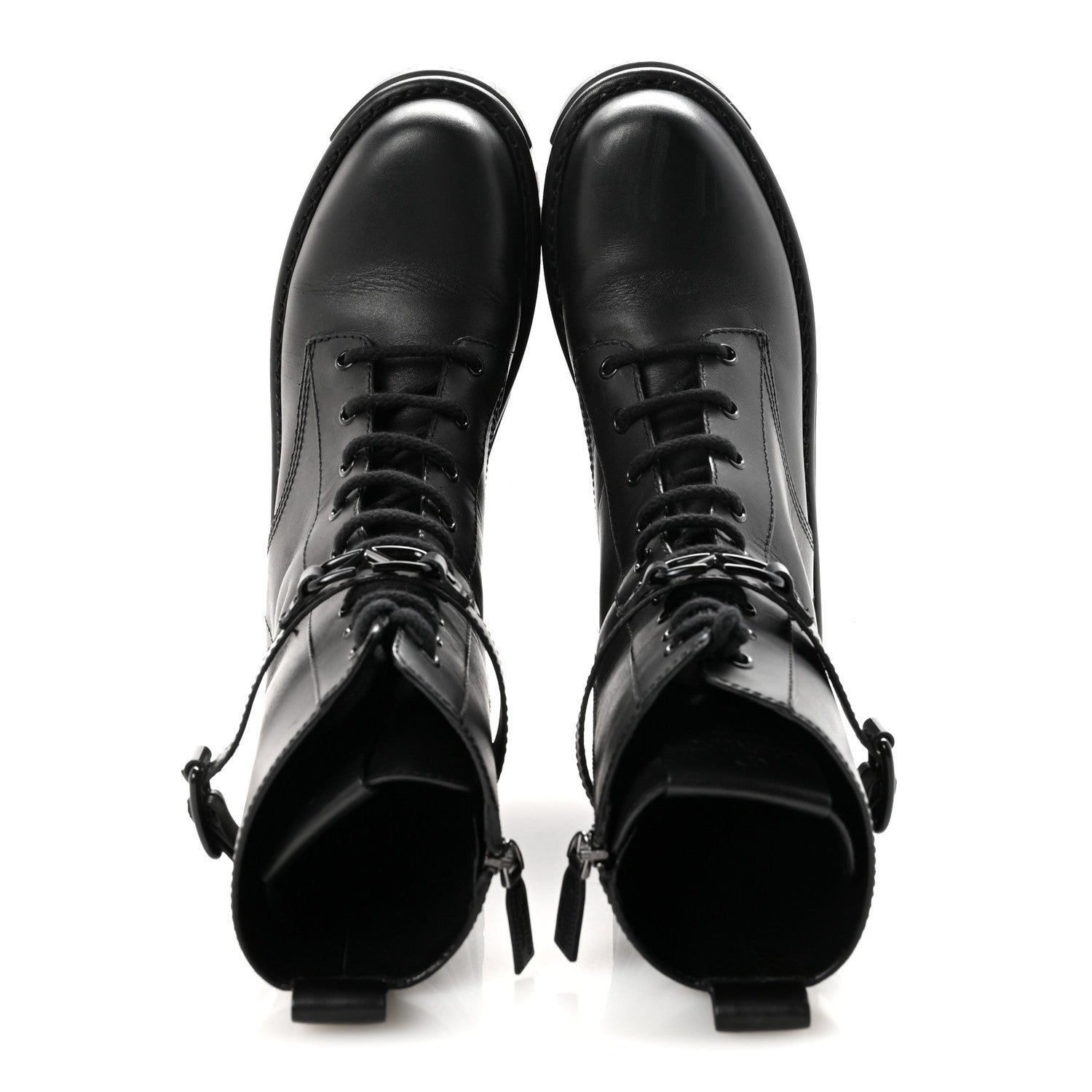 Valentino Garavani Calfskin Vlogo 30/50mm Combat Boots 39.5 Black 2 of 9