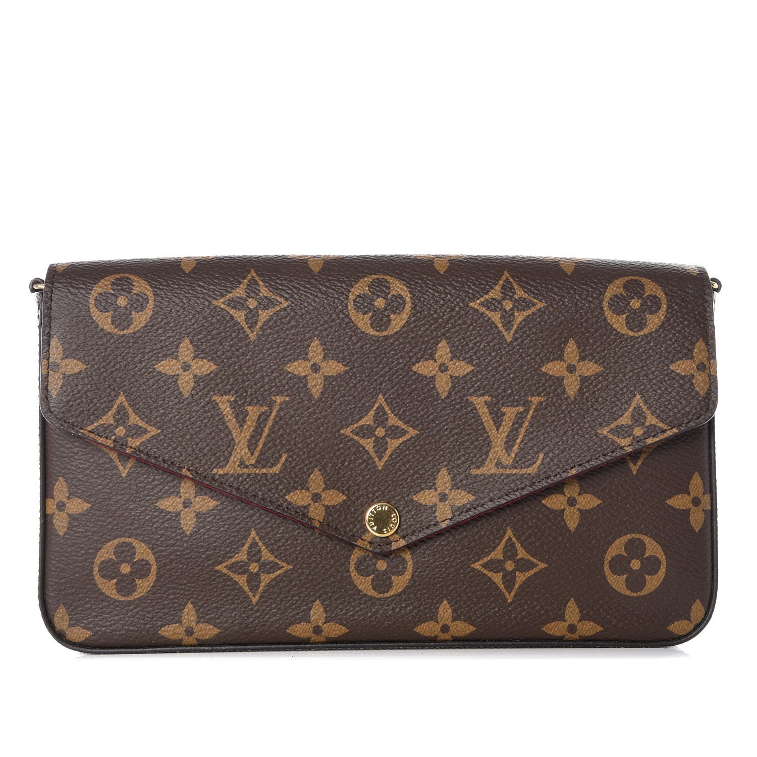 Louis Vuitton Monogram Pochette Felicie Chain Wallet Fuchsia 1 of 12
