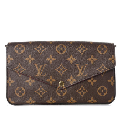 Louis Vuitton Monogram Pochette Felicie Chain Wallet Fuchsia 1 of 12
