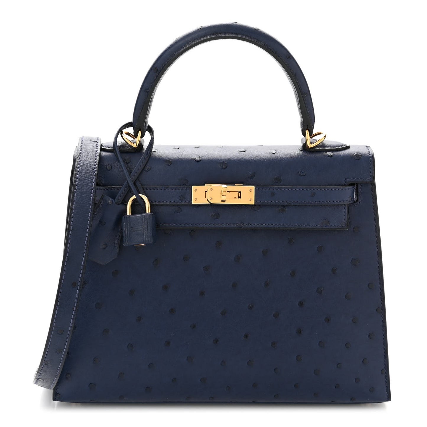 Ostrich Kelly Sellier 25 Bleu Iris