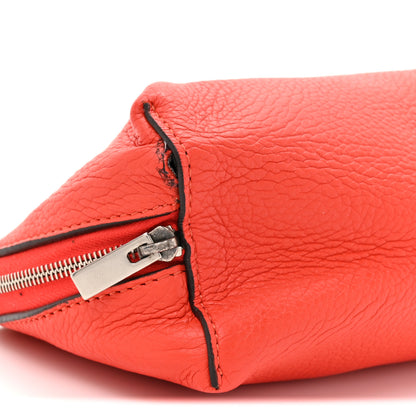 Celine Soft Grained Calfskin Cosmetic Pouch Bag Red 9 of 10