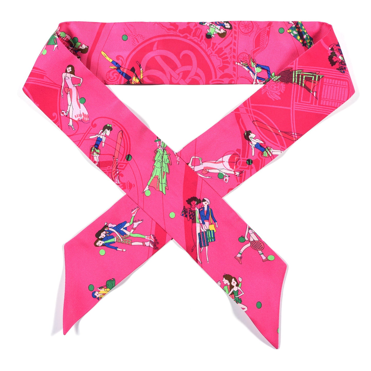 Silk Ex-Libris Les Parisie Twilly Rose Indien Vert Bleu
