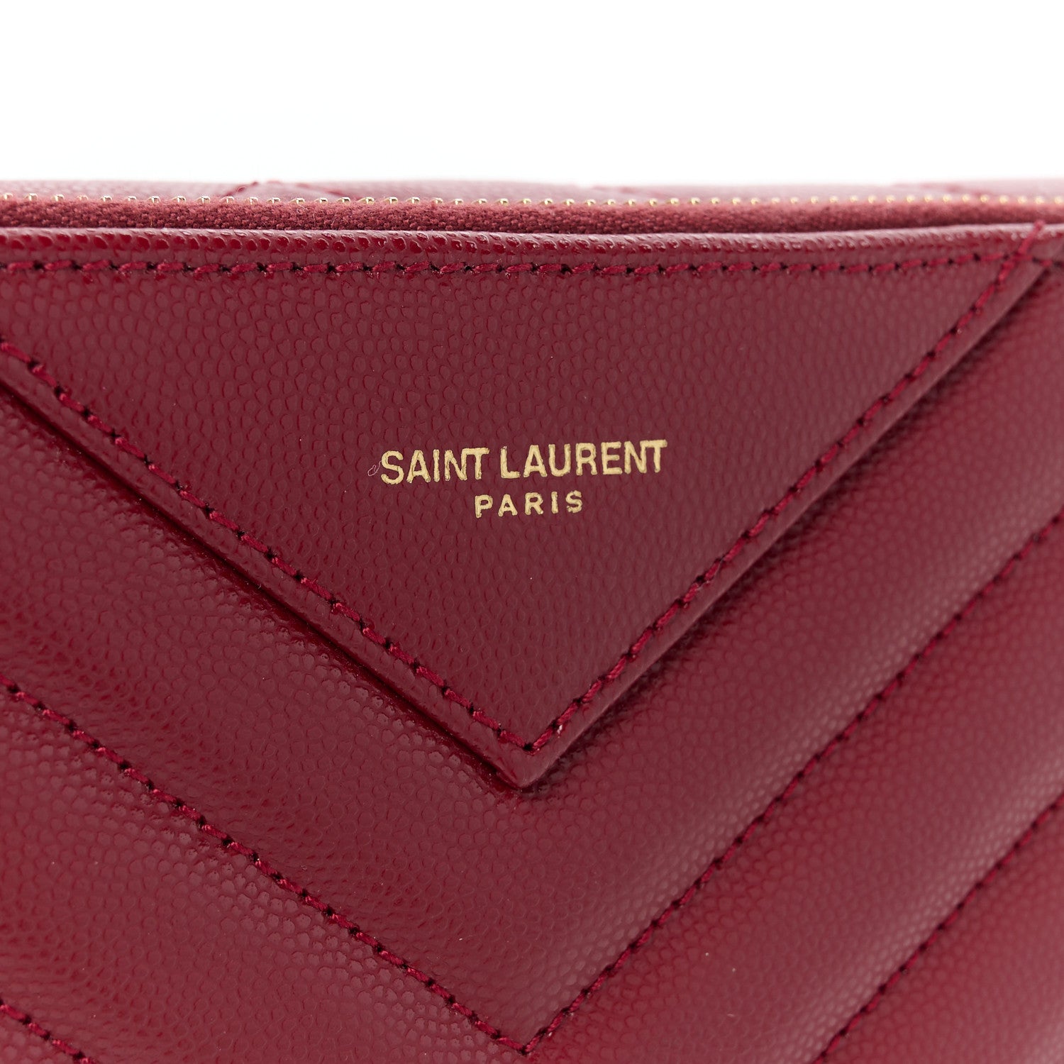Saint Laurent Grain De Poudre Matelasse Tribeca Chain Wallet Amaretto 10 of 13