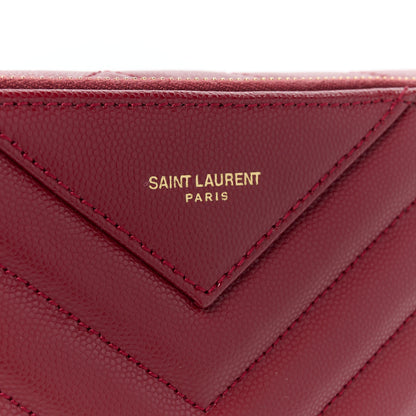 Saint Laurent Grain De Poudre Matelasse Tribeca Chain Wallet Amaretto 10 of 13