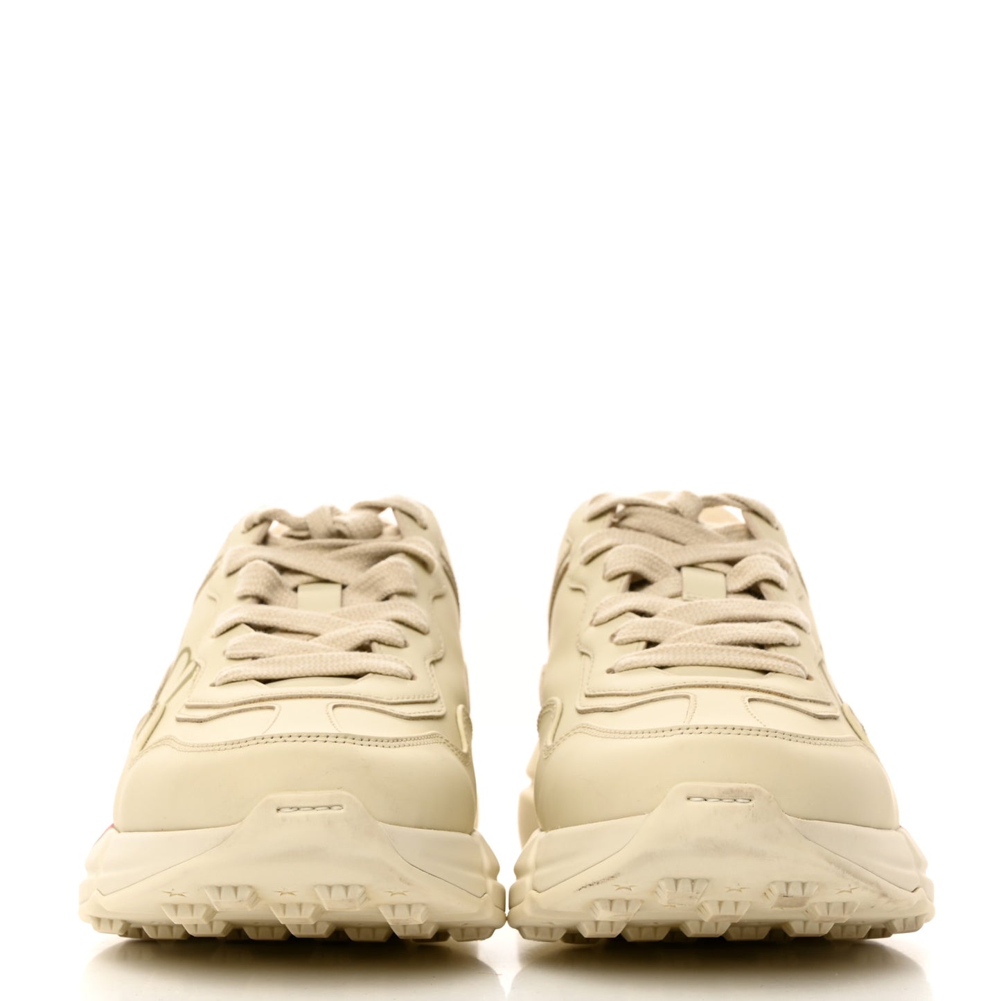 Calfskin Logo Womens Rhyton Sneakers 37.5 Ivory