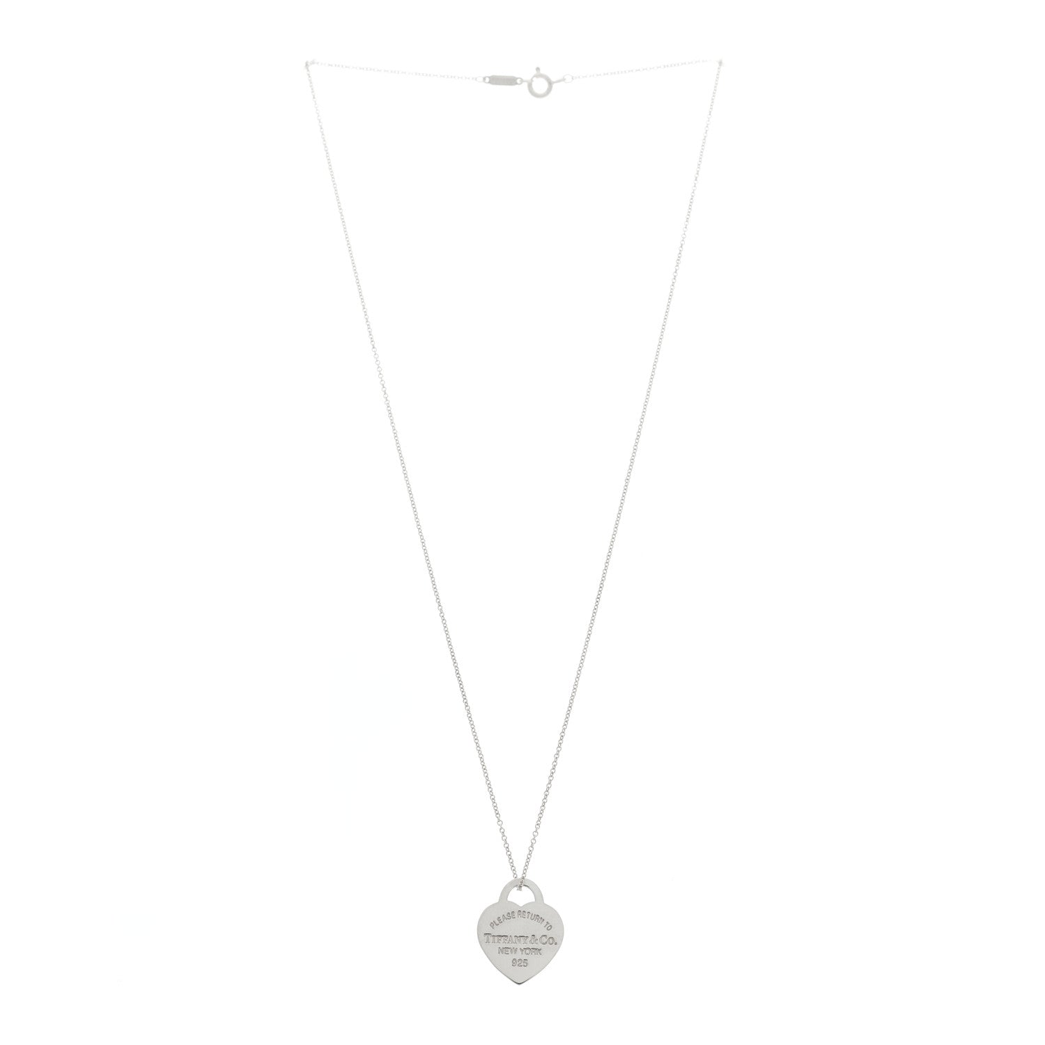 Tiffany Sterling Silver Small Return to Tiffany Heart Pendant Necklace 2 of 7