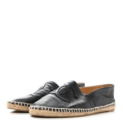 Chanel Lambskin CC Espadrilles 36 Black 3 of 8