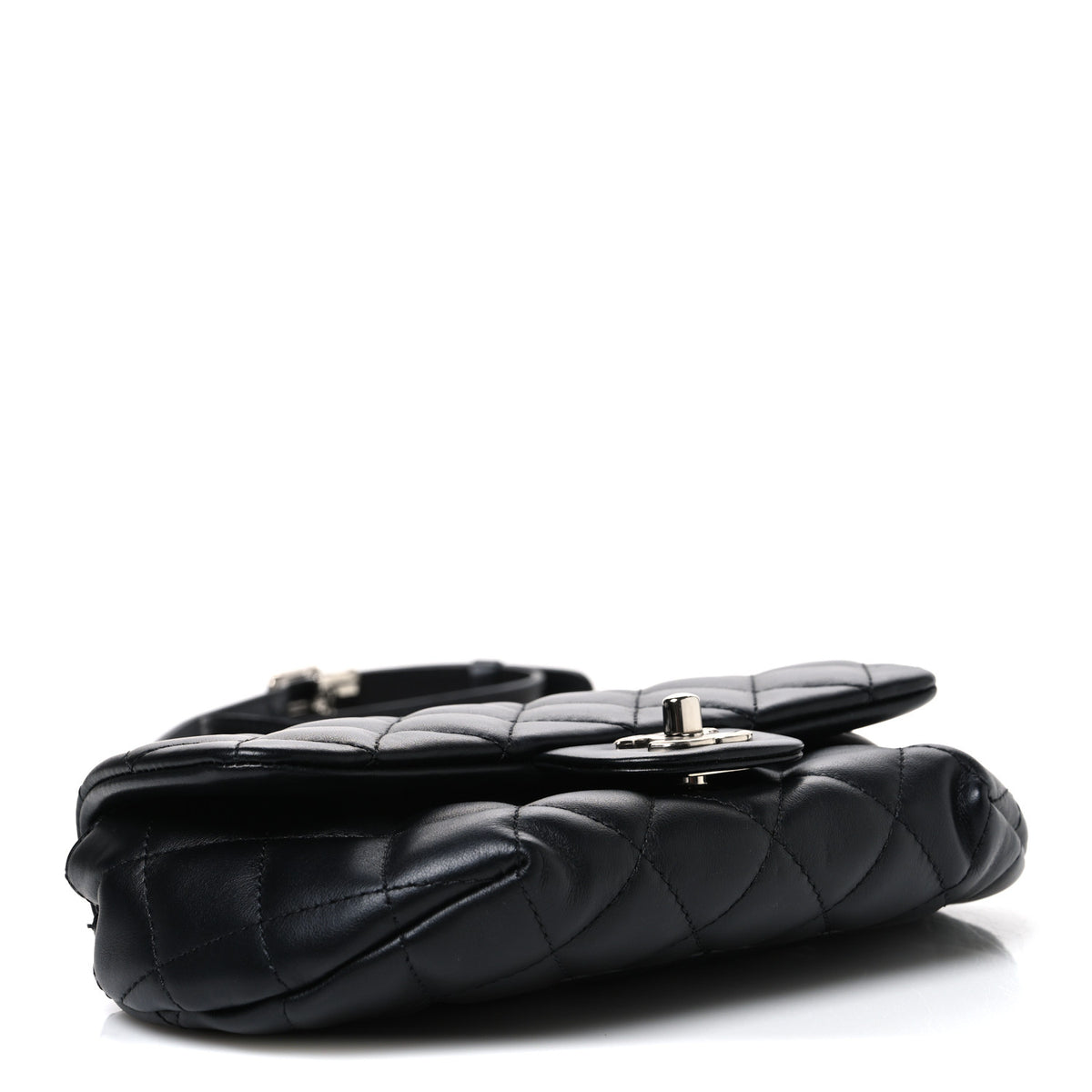 Chanel Calfskin Quilted CC Uniform Flap Belt Bag Black 4 of 12
