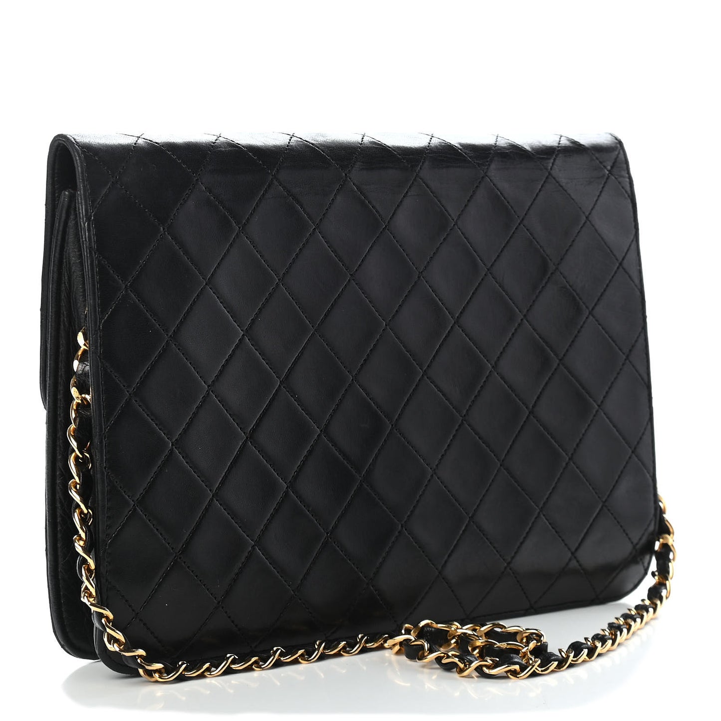 Lambskin Quilted Medium Single Flap Black