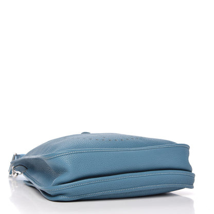 Hermes Taurillon Clemence Evelyne III GM Blue Jean 4 of 9