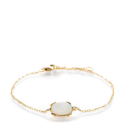 Cartier 18K Yellow Gold Mother Of Pearl Diamond Tortue Charm Bracelet 1 of 5
