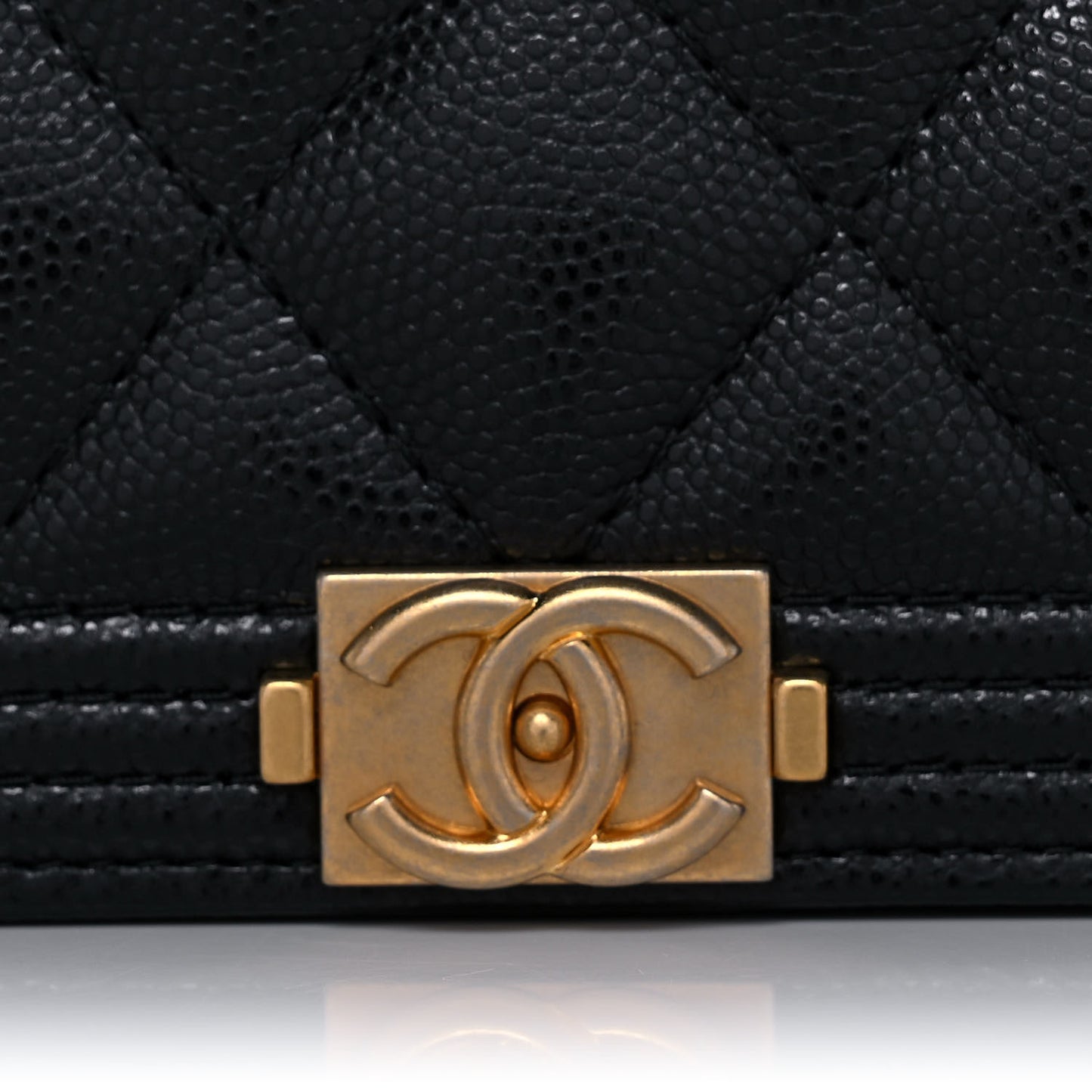 Caviar Quilted Boy Wallet On Chain WOC Black