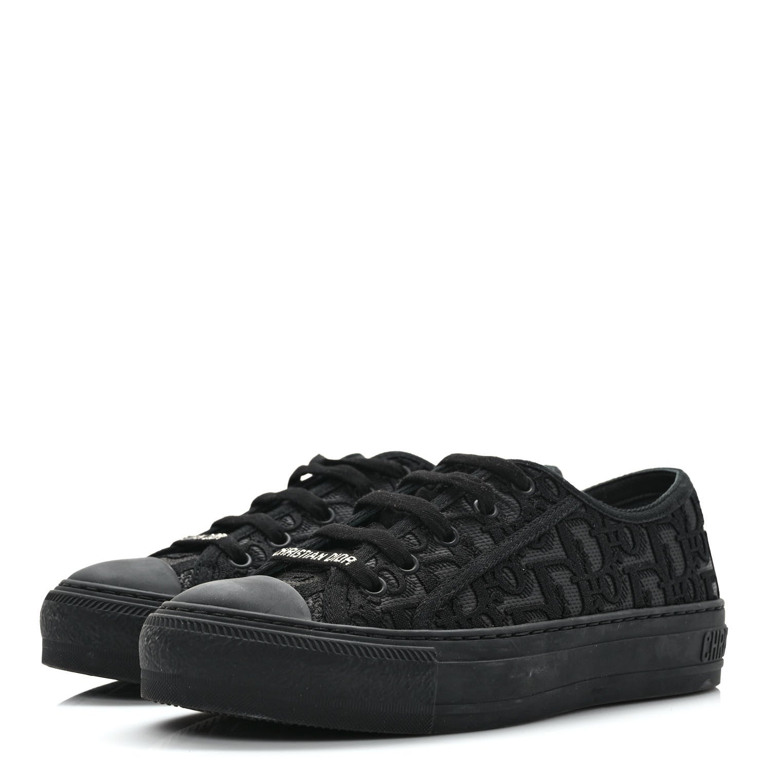 Christian Dior Canvas Walk'N'Dior Low Top Sneakers 36.5 Black 3 of 9