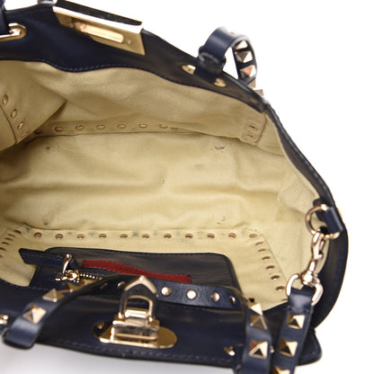 Valentino Garavani Vitello Mini Rockstud Tote Marine 4 of 14