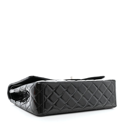 Chanel Striated Patent Quilted Maxi Double Flap Black 4 of 14