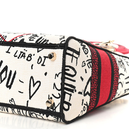 Christian Dior Canvas Medium DiorAmour Graffiti Lady D-Lite Latte 8 of 8