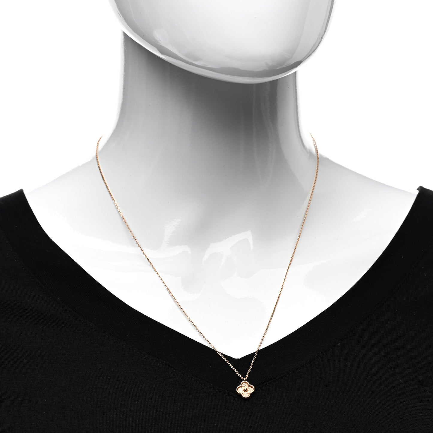 18K Rose Gold Sweet Alhambra Pendant Necklace