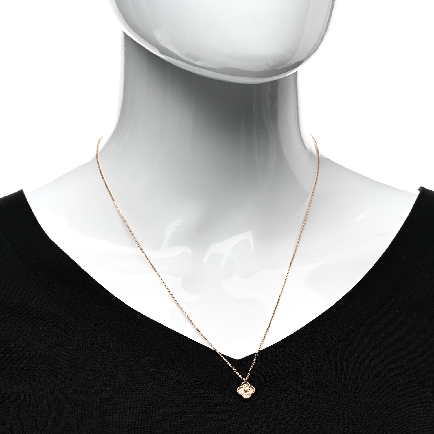 Van Cleef & Arpels 18K Rose Gold Sweet Alhambra Pendant Necklace 2 of 6