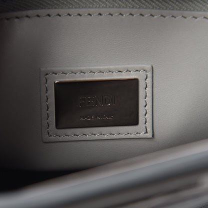 Fendi Vitello Seta Shiny Nappa Medium Peekaboo Iconic Satchel Tempesta Grigio Perla 9 of 11