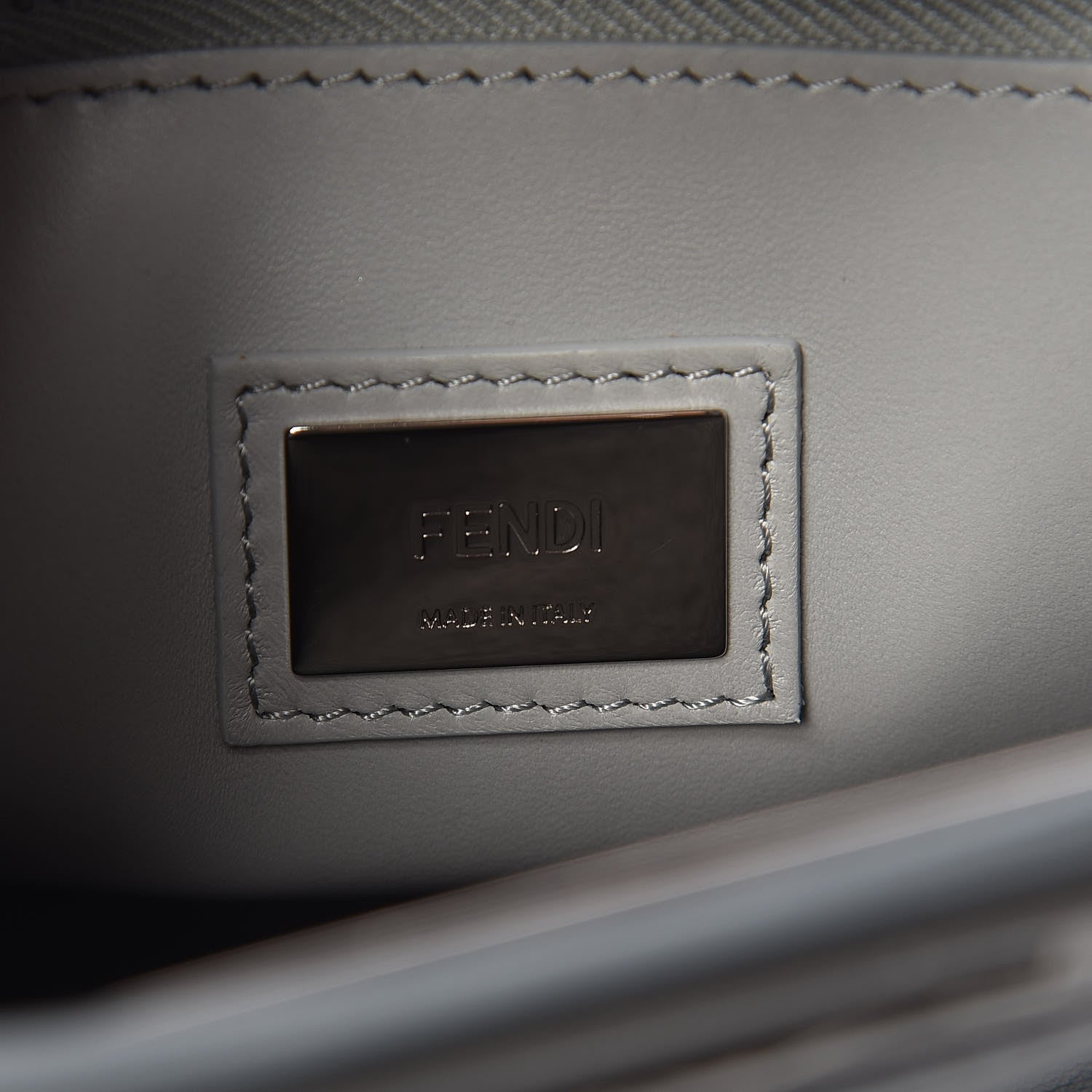 Fendi Vitello Seta Shiny Nappa Medium Peekaboo Iconic Satchel Tempesta Grigio Perla 9 of 11