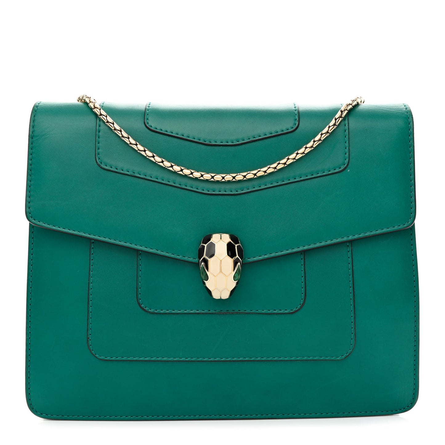Calfskin Small Serpenti Forever Snake Strap Crossbody Bag Emerald Green