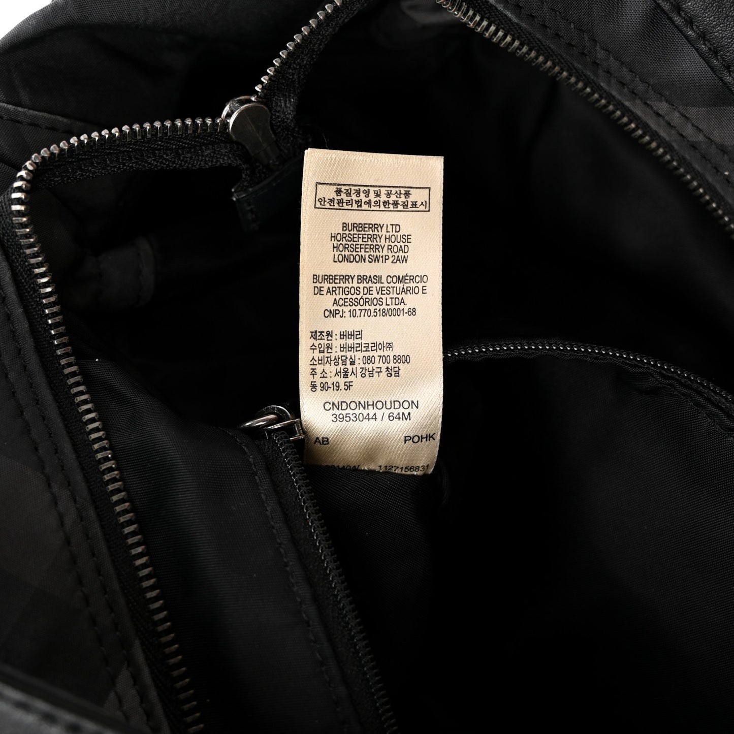 Nylon Check Small Buckleigh Packable Tote Charcoal