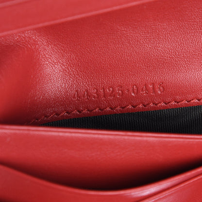 Gucci Calfskin Matelasse GG Marmont Card Case Hibiscus Red 7 of 10