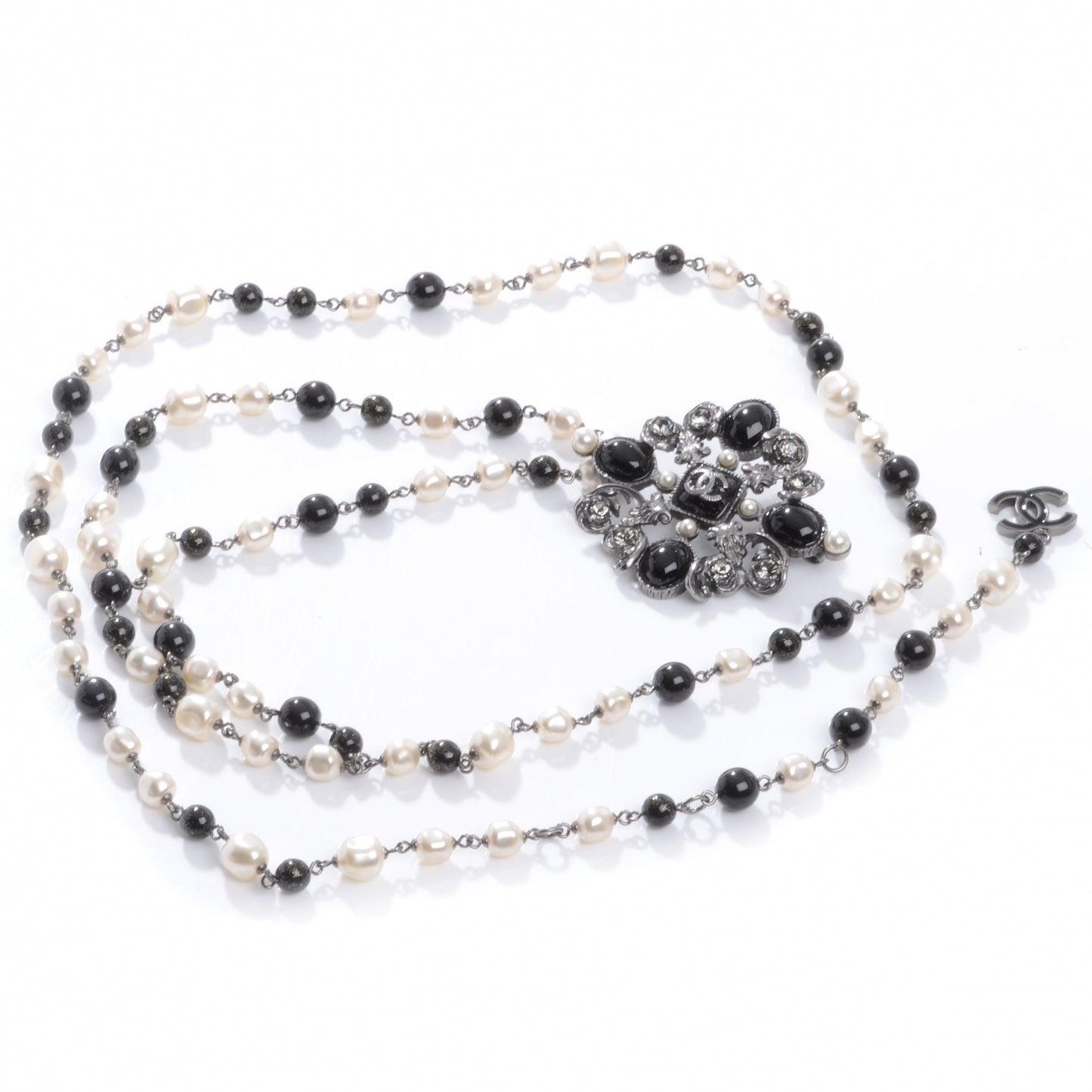 Pearl and Crystal Paris Shanghai Belt Black Silver