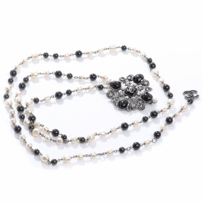 Chanel Pearl and Crystal Paris Shanghai Belt Black Silver 1 of 6