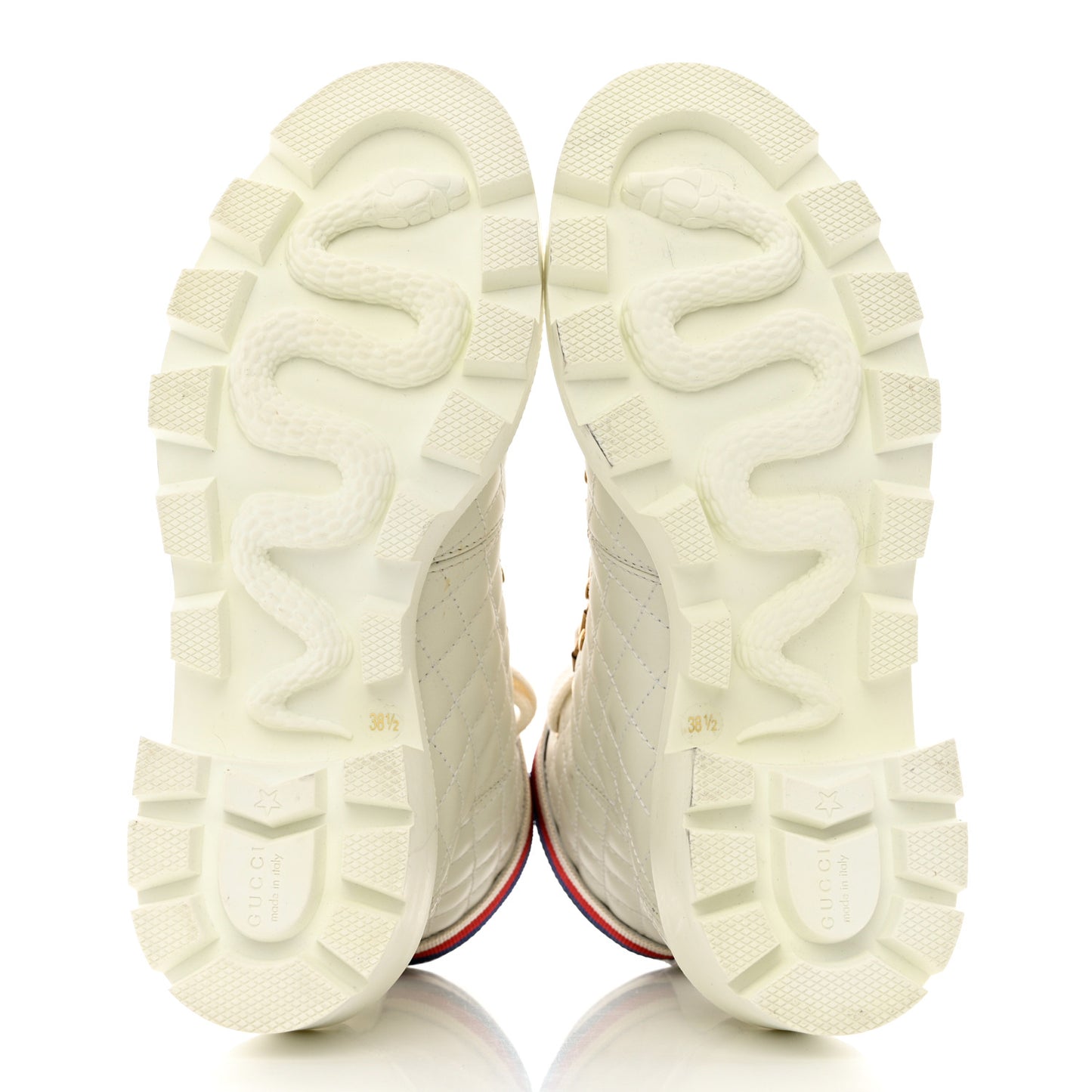 Calfskin Quilted Sylvie Web Lace Up Combat Ankle Boots 38.5 White