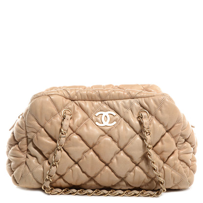Chanel Lambskin Bubble Quilt Bowler Beige 1 of 10