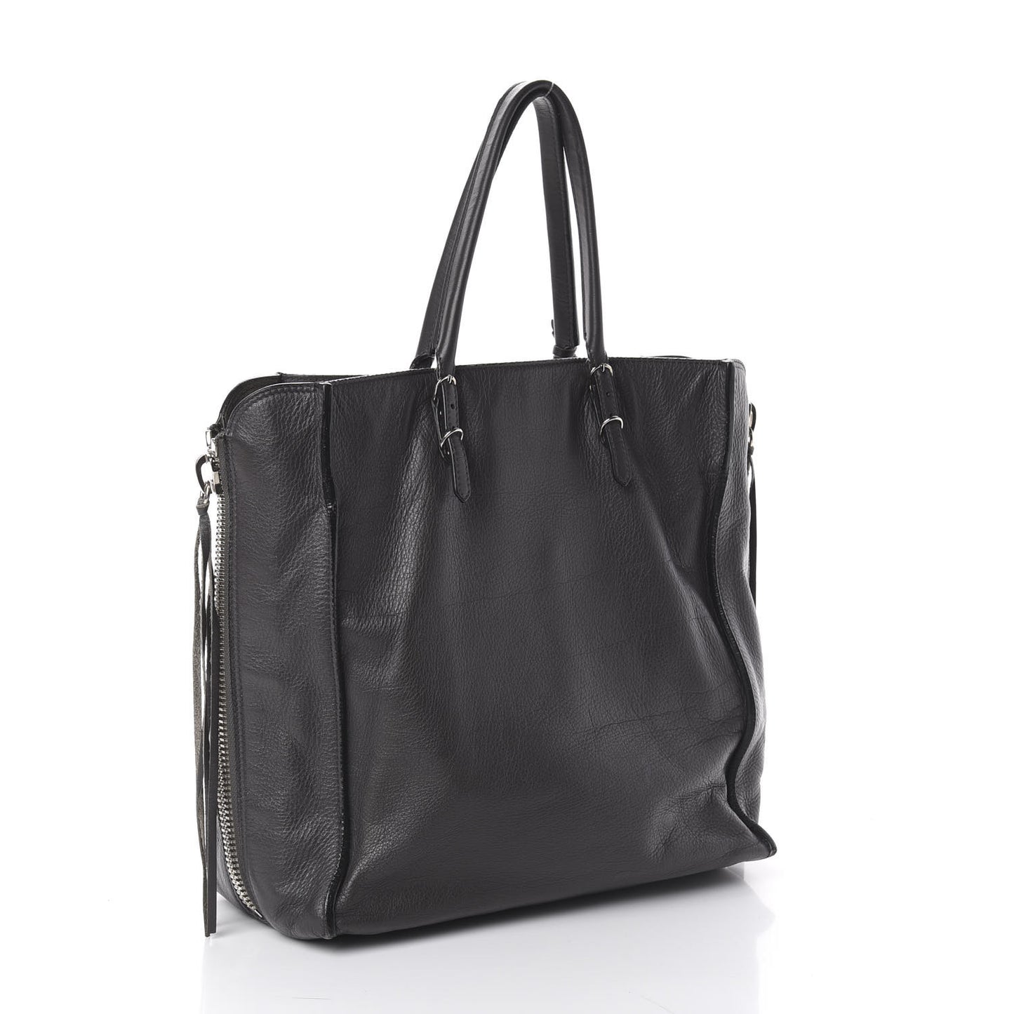 Veau Papier A5 Zip Around Tote Gris Fossile