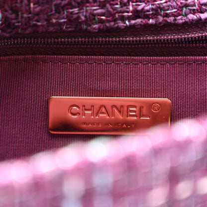 Chanel Tweed Quilted Medium Chanel 19 Flap Purple 5 of 9