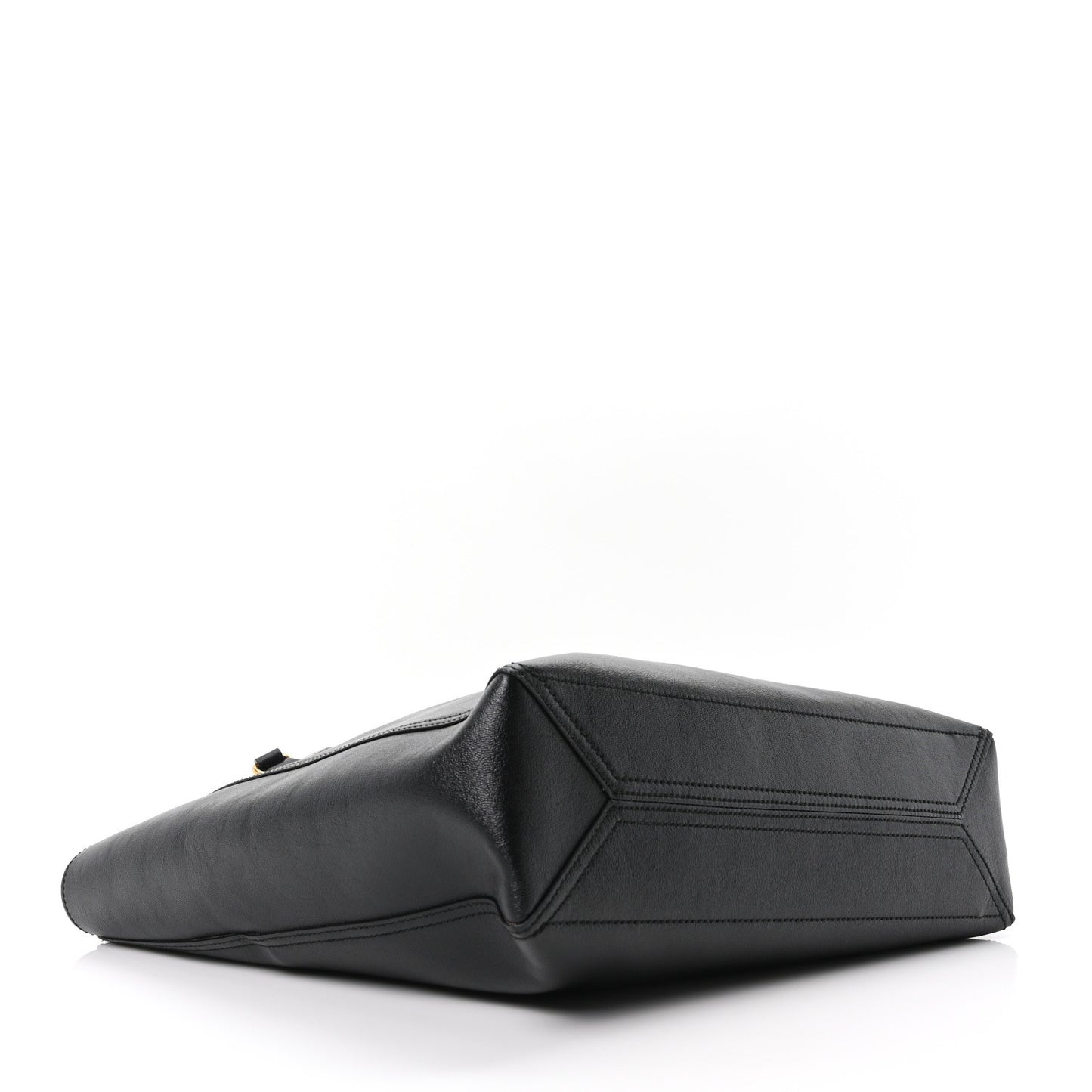 New Sakai Calfskin Lux Medium Dahlia Tote Black