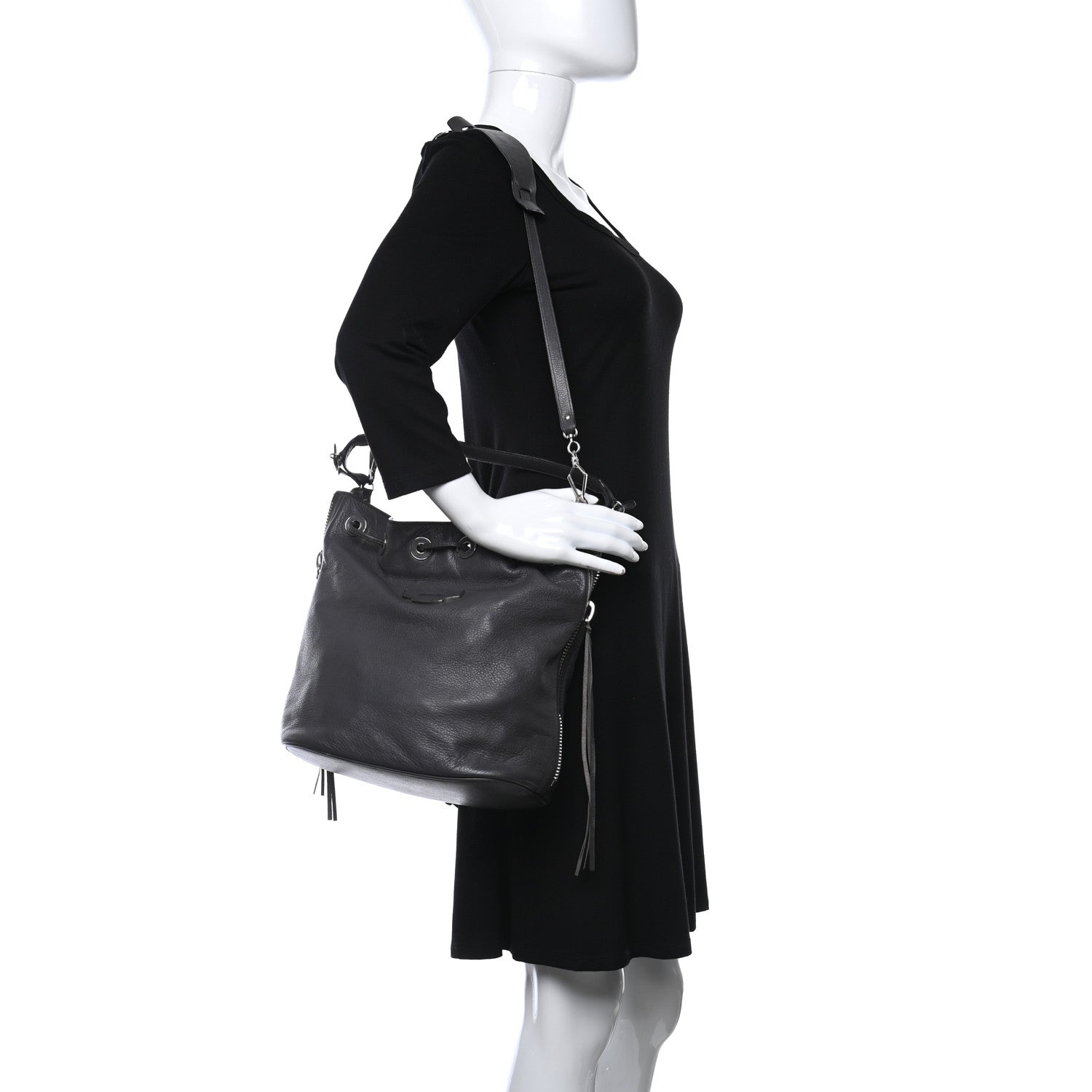 Balenciaga Veau Papier Plate Small Bucket Bag Gris Fossile 3 of 13