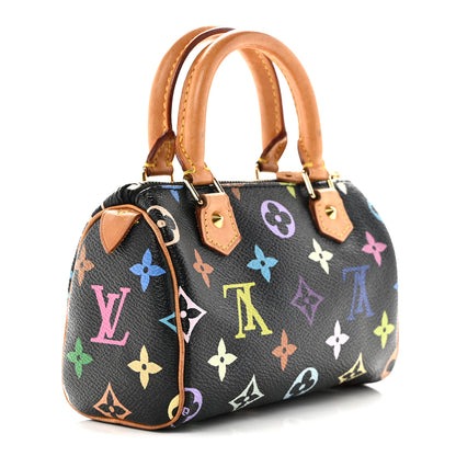 Louis Vuitton Monogram Multicolor Mini Sac HL Speedy Black 3 of 9