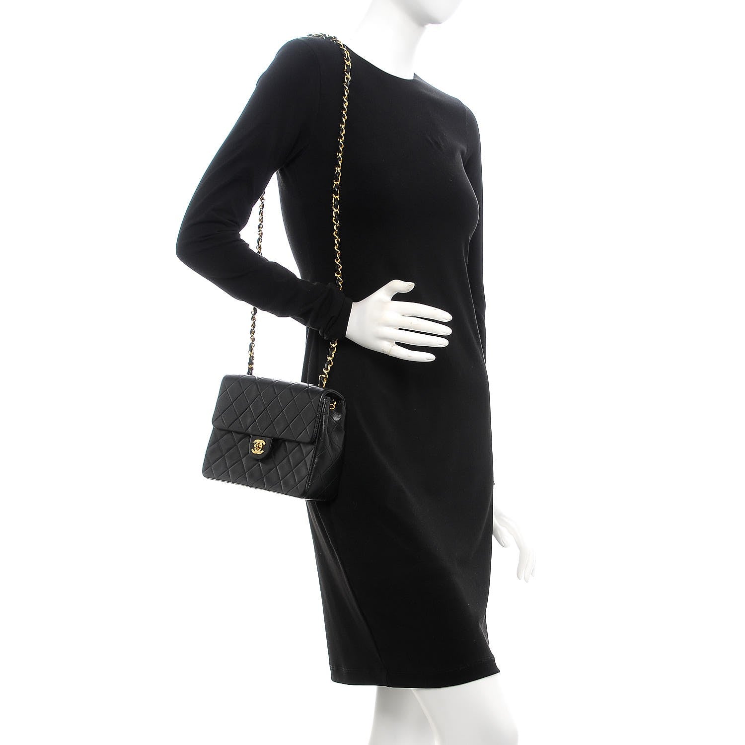 Chanel Lambskin Quilted Mini Square Flap Bag Black 2 of 9