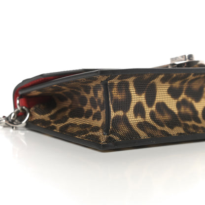 Christian Louboutin Metallic Calfskin Coins Leopard Print Small Elisa Baguette Gold Silver 6 of 7