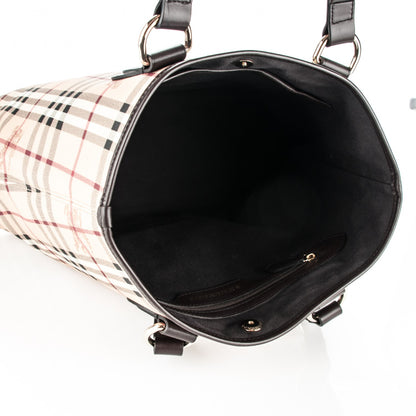 Burberry Haymarket Check Medium Onslow Tote Chocolate 5 of 8
