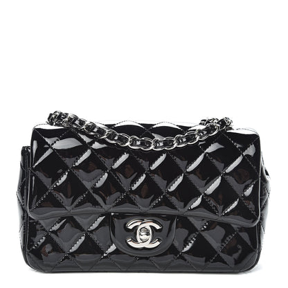 Chanel Patent Calfskin Quilted Mini Rectangular Flap Black 1 of 10